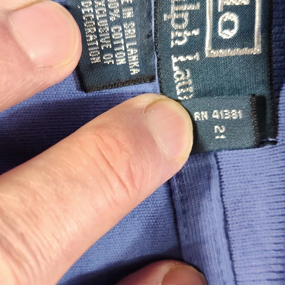 Vtg Periwinkle Blue Mens Polo With Coral Pony Excellent Condition
